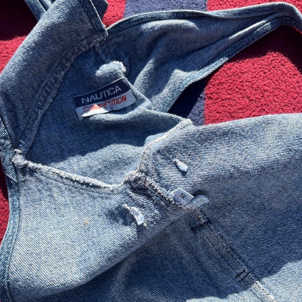 Nautica Denim Overalls with Patch Detail - Light Blue - Picture 4 of 7